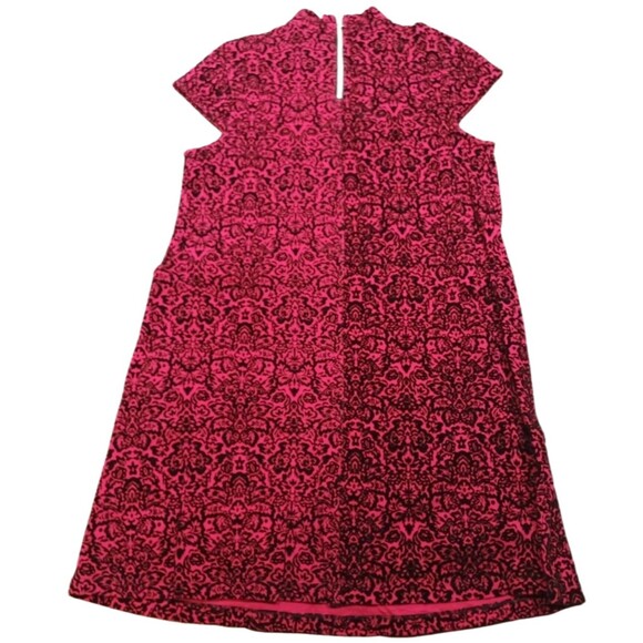 NWT Chelsea & Theodore Embroidered Black & Red Velvet Midi Dress Size Medium - Picture 3 of 7